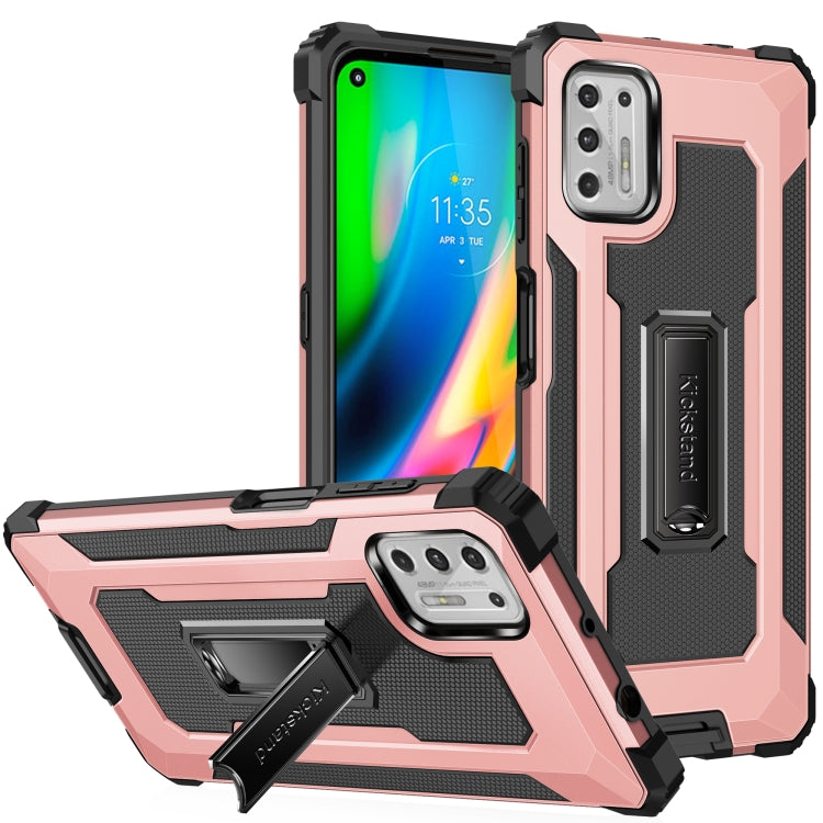 For Motorola Moto G Stylus (2021) Knight Jazz PC+TPU Shockproof Protective Case with Foldable Holder