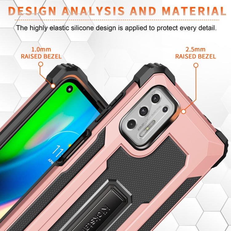 For Motorola Moto G Stylus (2021) Knight Jazz PC+TPU Shockproof Protective Case with Foldable Holder