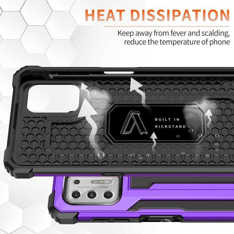 For Motorola Moto G Stylus (2021) Knight Jazz PC+TPU Shockproof Protective Case with Foldable Holder