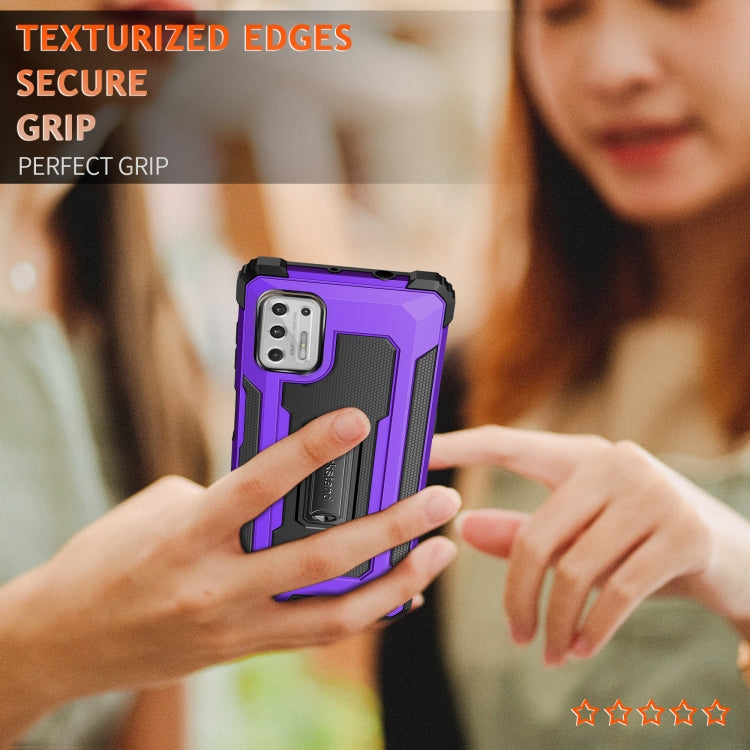 For Motorola Moto G Stylus (2021) Knight Jazz PC+TPU Shockproof Protective Case with Foldable Holder