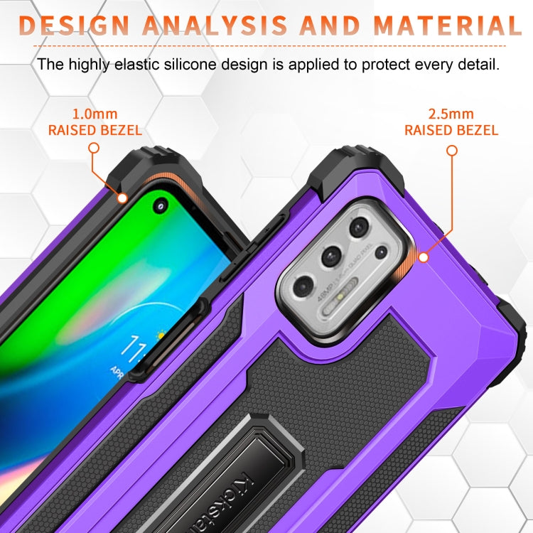 For Motorola Moto G Stylus (2021) Knight Jazz PC+TPU Shockproof Protective Case with Foldable Holder