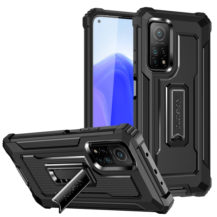 For Xiaomi Mi 10T 5G Knight Jazz PC+TPU Shockproof Protective Case with Foldable Holder