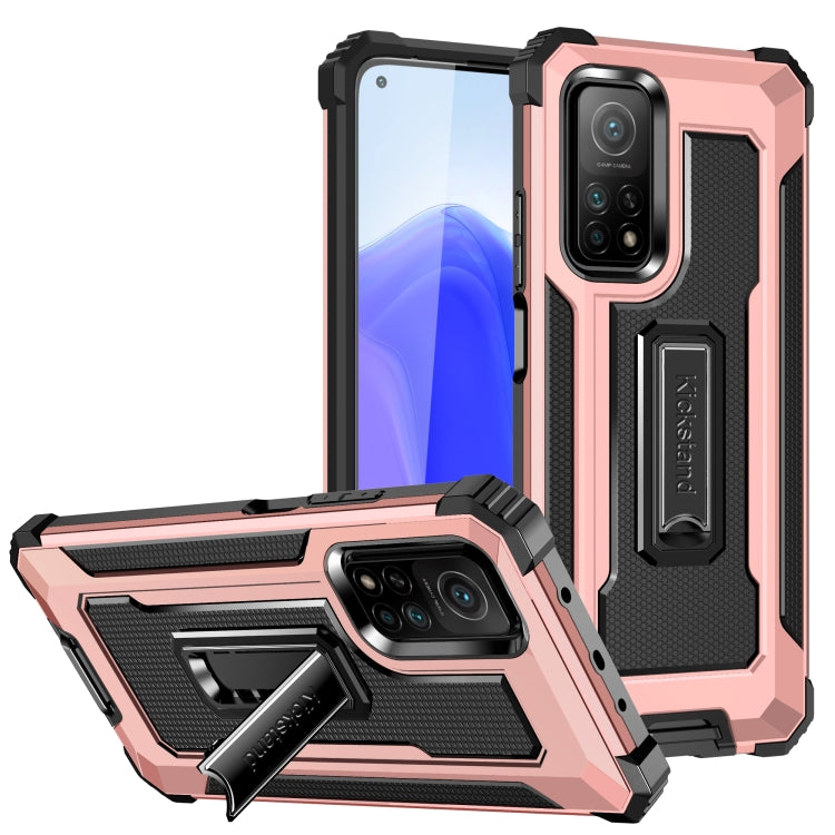 For Xiaomi Mi 10T 5G Knight Jazz PC+TPU Shockproof Protective Case with Foldable Holder
