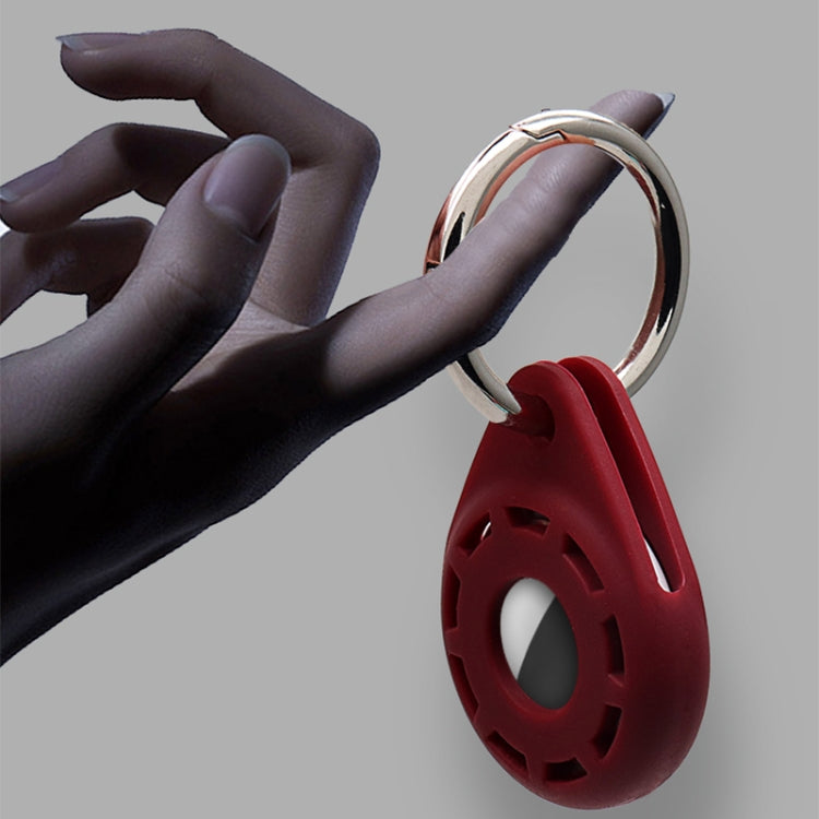 Silica Gel Anti-scratch Shockproof Protective Cover Soft Case with Keychain Ring Loop For AirTag