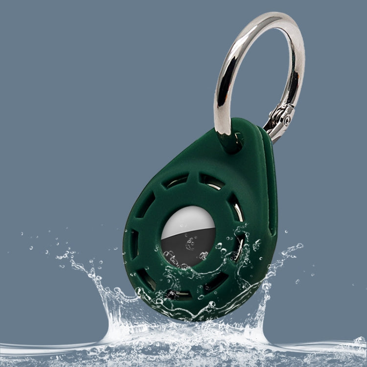 Silica Gel Anti-scratch Shockproof Protective Cover Soft Case with Keychain Ring Loop For AirTag