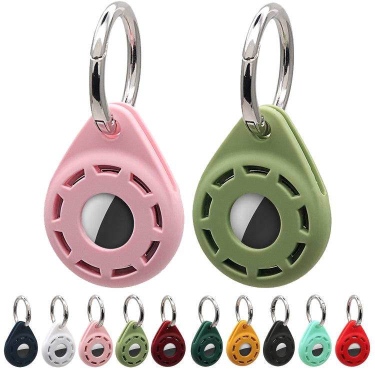 Silica Gel Anti-scratch Shockproof Protective Cover Soft Case with Keychain Ring Loop For AirTag
