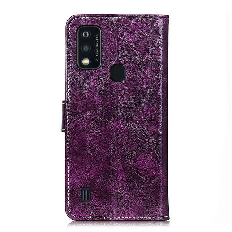 For ZET Blade A51 Retro Crazy Horse Texture Horizontal Flip Leather Case with Holder & Card Slots & Photo Frame & Wallet