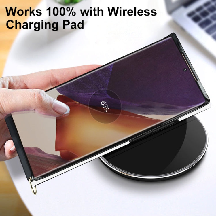 For Samsung Galaxy Note20 Ultra Elegant Rhombic Pattern Microfiber Leather +TPU Shockproof Case with Crossbody Strap Chain