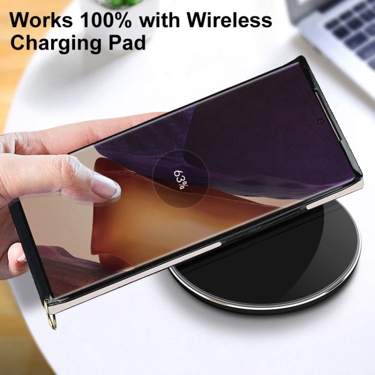 For Samsung Galaxy Note20 Ultra Elegant Rhombic Pattern Microfiber Leather +TPU Shockproof Case with Crossbody Strap Chain