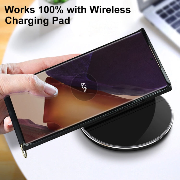 For Samsung Galaxy Note20 Ultra Elegant Rhombic Pattern Microfiber Leather +TPU Shockproof Case with Crossbody Strap Chain
