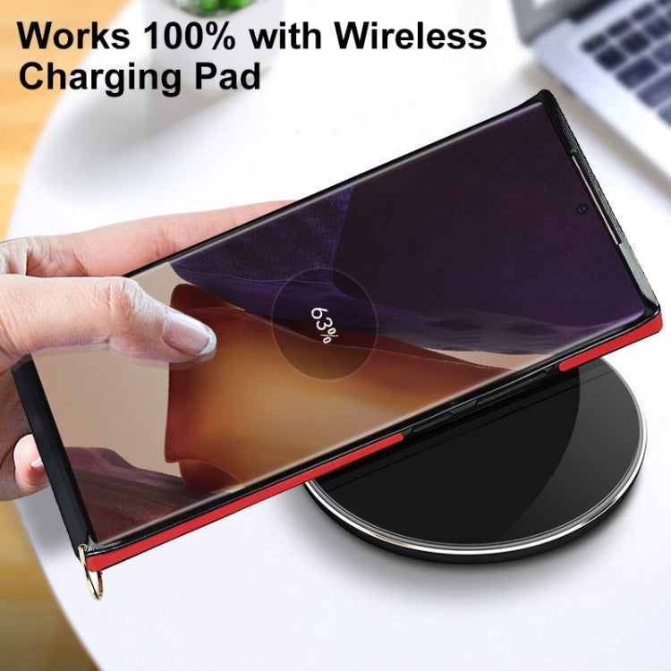 For Samsung Galaxy Note20 Ultra Elegant Rhombic Pattern Microfiber Leather +TPU Shockproof Case with Crossbody Strap Chain