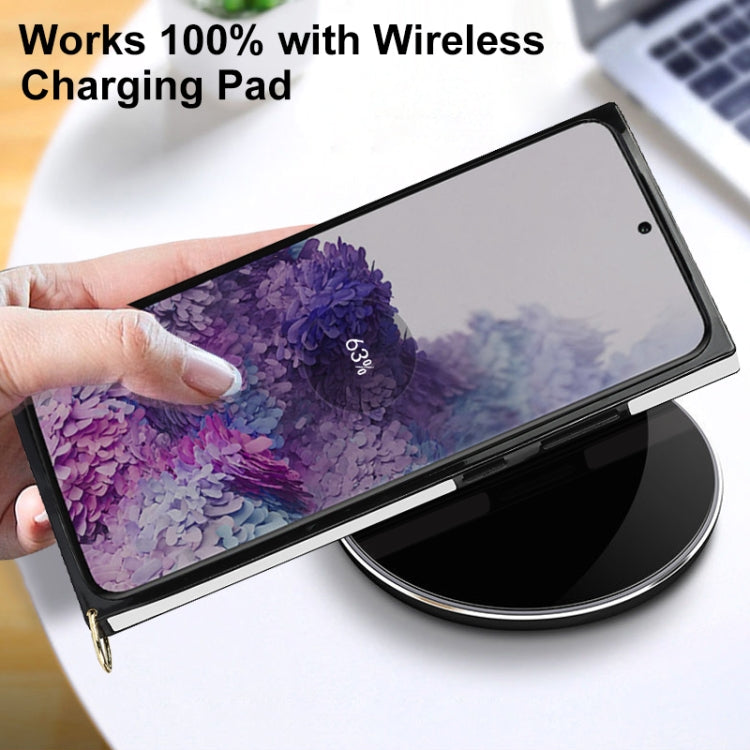 For Samsung Galaxy S20+ Elegant Rhombic Pattern Microfiber Leather +TPU Shockproof Case with Crossbody Strap Chain