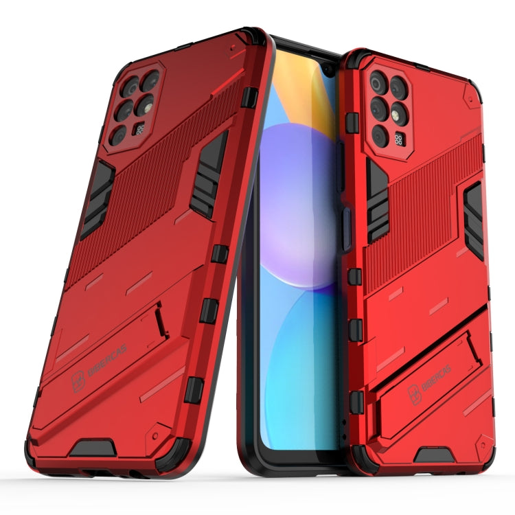 For Honor Play 5T Punk Armor 2 in 1 PC + TPU Shockproof Case with Invisible Holder