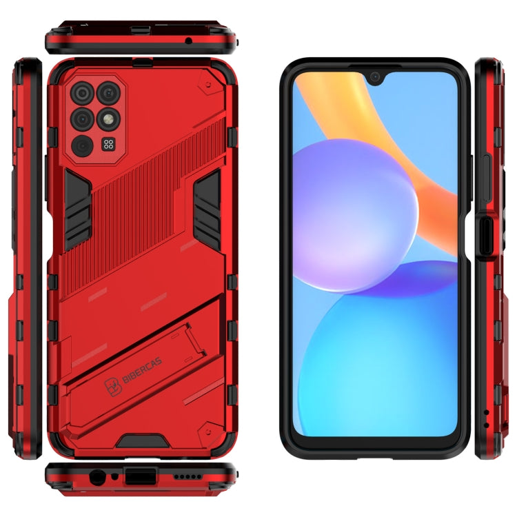 For Honor Play 5T Punk Armor 2 in 1 PC + TPU Shockproof Case with Invisible Holder