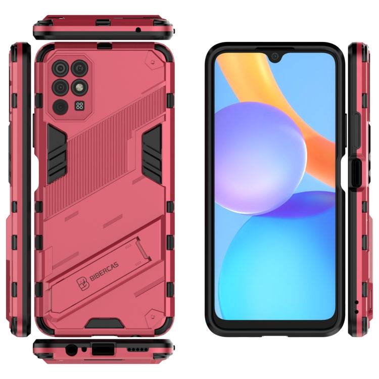 For Honor Play 5T Punk Armor 2 in 1 PC + TPU Shockproof Case with Invisible Holder