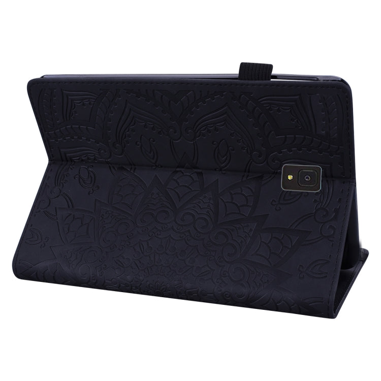 For Galaxy Tab S4 10.5 T830 / T835 Calf Pattern Double Folding Design Embossed Leather Case with Holder & Card Slots & Pen Slot & Elastic Band