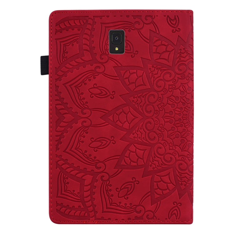 For Galaxy Tab S4 10.5 T830 / T835 Calf Pattern Double Folding Design Embossed Leather Case with Holder & Card Slots & Pen Slot & Elastic Band