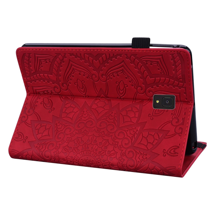 For Galaxy Tab S4 10.5 T830 / T835 Calf Pattern Double Folding Design Embossed Leather Case with Holder & Card Slots & Pen Slot & Elastic Band
