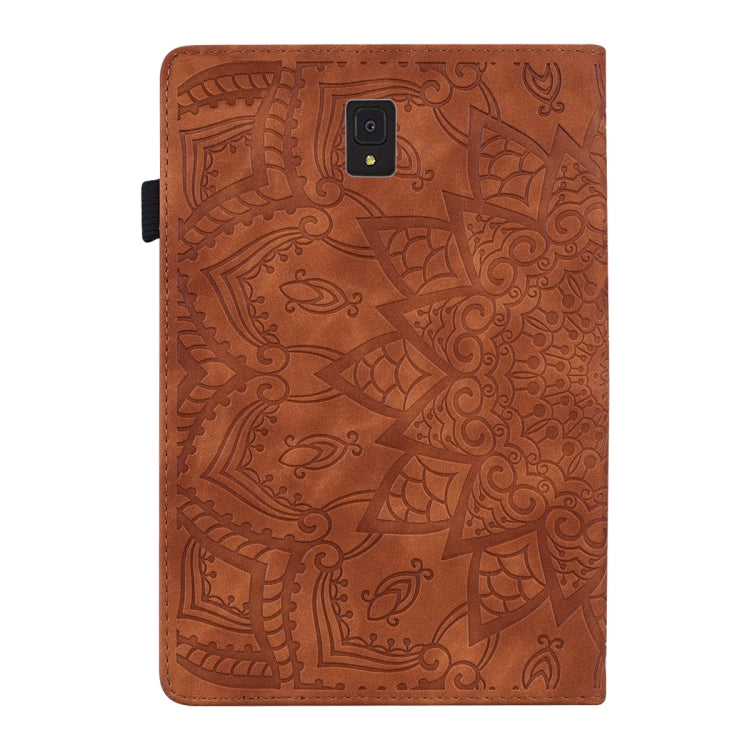 For Galaxy Tab S4 10.5 T830 / T835 Calf Pattern Double Folding Design Embossed Leather Case with Holder & Card Slots & Pen Slot & Elastic Band
