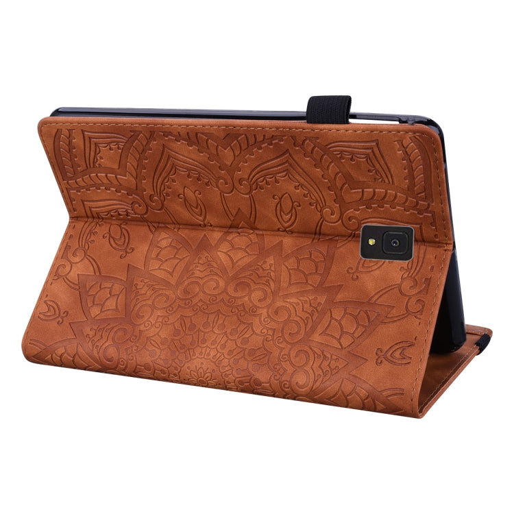For Galaxy Tab S4 10.5 T830 / T835 Calf Pattern Double Folding Design Embossed Leather Case with Holder & Card Slots & Pen Slot & Elastic Band