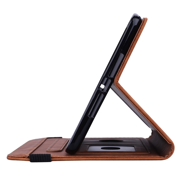 For Galaxy Tab S4 10.5 T830 / T835 Calf Pattern Double Folding Design Embossed Leather Case with Holder & Card Slots & Pen Slot & Elastic Band