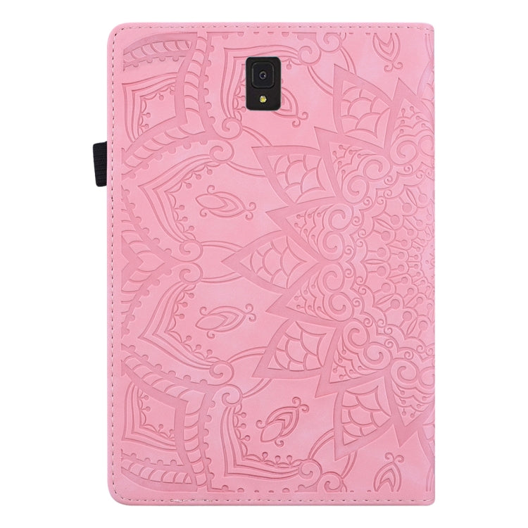For Galaxy Tab S4 10.5 T830 / T835 Calf Pattern Double Folding Design Embossed Leather Case with Holder & Card Slots & Pen Slot & Elastic Band