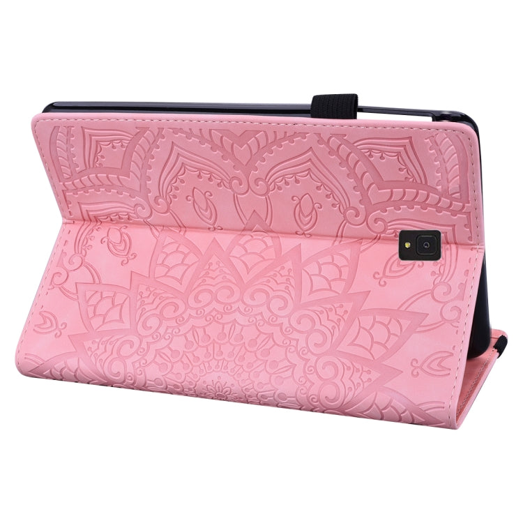 For Galaxy Tab S4 10.5 T830 / T835 Calf Pattern Double Folding Design Embossed Leather Case with Holder & Card Slots & Pen Slot & Elastic Band