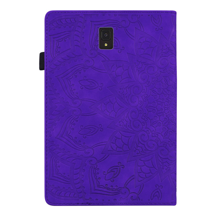 For Galaxy Tab S4 10.5 T830 / T835 Calf Pattern Double Folding Design Embossed Leather Case with Holder & Card Slots & Pen Slot & Elastic Band