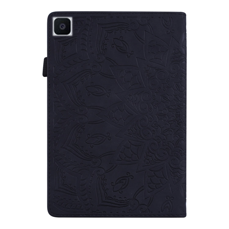 For Galaxy Tab A 8.0 (2019)  Calf Pattern Double Folding Design Embossed Leather Case with Holder & Card Slots & Pen Slot & Elastic Band