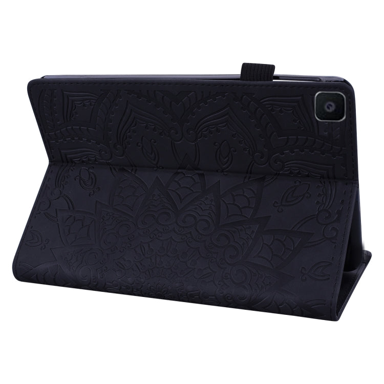 For Galaxy Tab A 8.0 (2019)  Calf Pattern Double Folding Design Embossed Leather Case with Holder & Card Slots & Pen Slot & Elastic Band