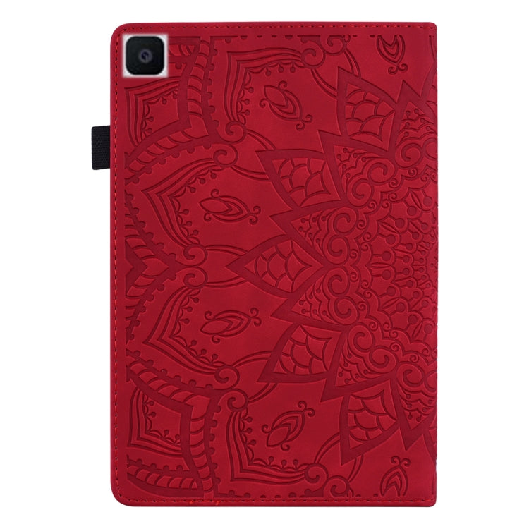 For Galaxy Tab A 8.0 (2019)  Calf Pattern Double Folding Design Embossed Leather Case with Holder & Card Slots & Pen Slot & Elastic Band