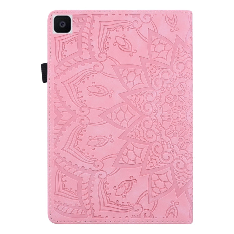 For Galaxy Tab A 8.0 (2019)  Calf Pattern Double Folding Design Embossed Leather Case with Holder & Card Slots & Pen Slot & Elastic Band