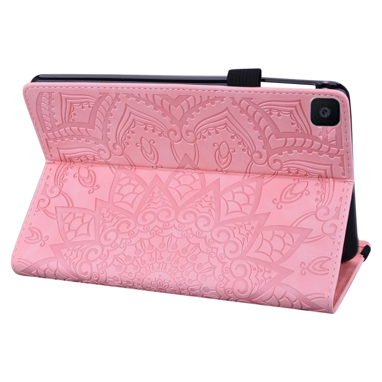 For Galaxy Tab A 8.0 (2019)  Calf Pattern Double Folding Design Embossed Leather Case with Holder & Card Slots & Pen Slot & Elastic Band