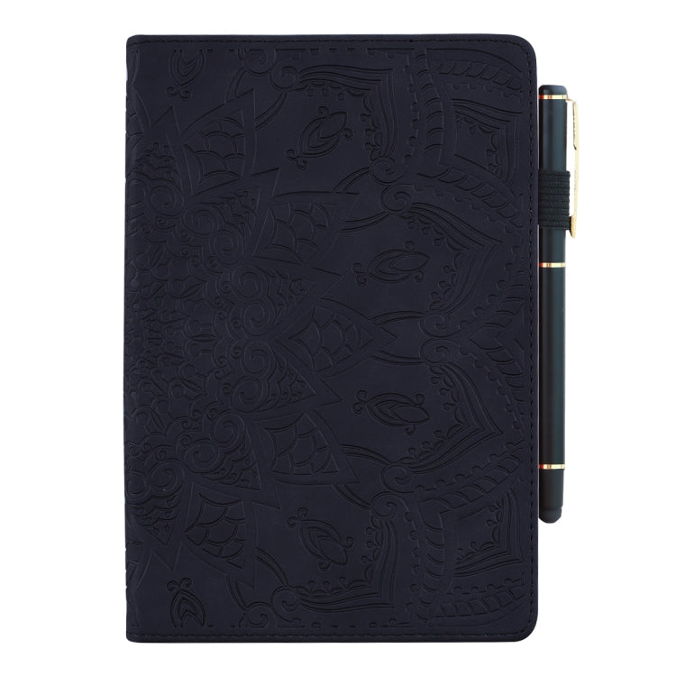 For Galaxy Tab S5e 10.5 T720 / T725 Calf Pattern Double Folding Design Embossed Leather Case with Holder & Card Slots & Pen Slot & Elastic Band