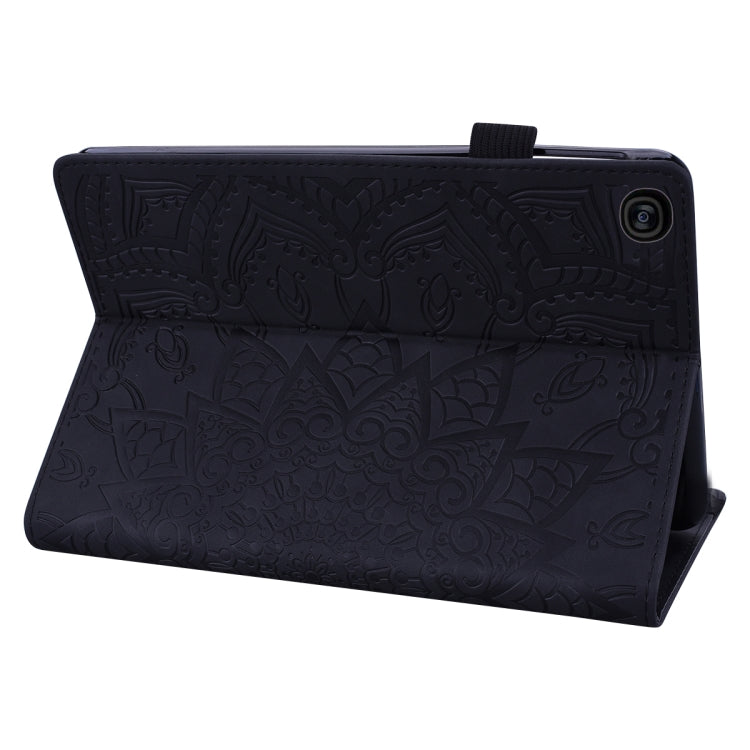For Galaxy Tab S5e 10.5 T720 / T725 Calf Pattern Double Folding Design Embossed Leather Case with Holder & Card Slots & Pen Slot & Elastic Band