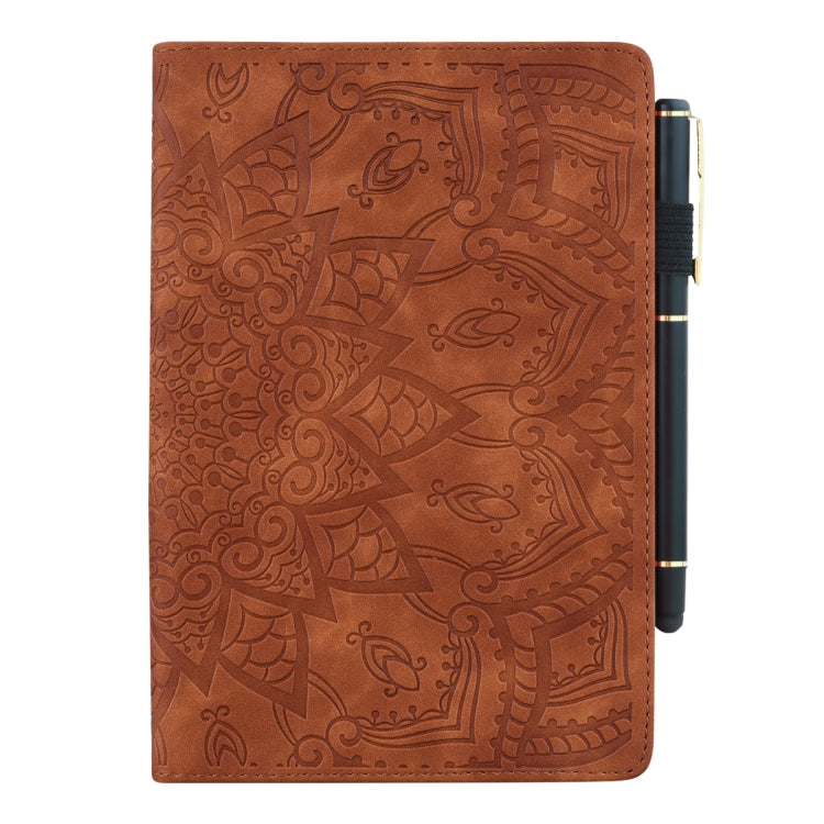 For Galaxy Tab S5e 10.5 T720 / T725 Calf Pattern Double Folding Design Embossed Leather Case with Holder & Card Slots & Pen Slot & Elastic Band