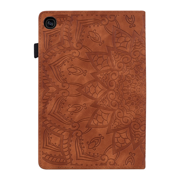 For Galaxy Tab S5e 10.5 T720 / T725 Calf Pattern Double Folding Design Embossed Leather Case with Holder & Card Slots & Pen Slot & Elastic Band