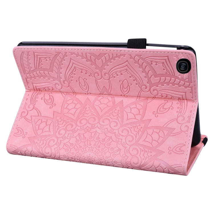 For Galaxy Tab S5e 10.5 T720 / T725 Calf Pattern Double Folding Design Embossed Leather Case with Holder & Card Slots & Pen Slot & Elastic Band
