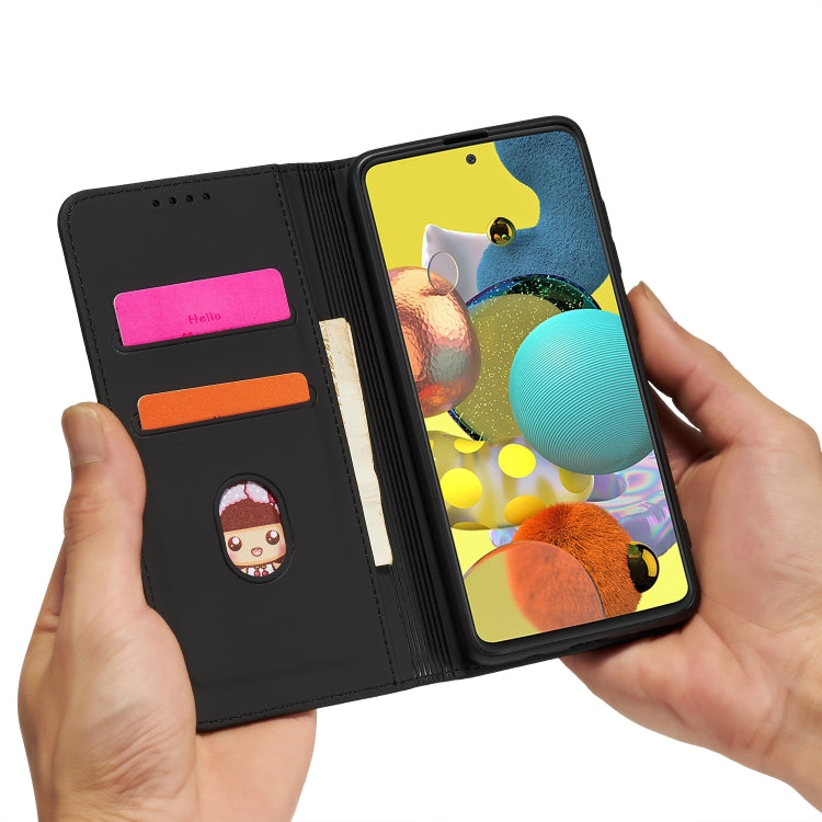 For Samsung Galaxy A82 5G Strong Magnetism Liquid Feel Horizontal Flip Leather Case with Holder & Card Slots & Wallet