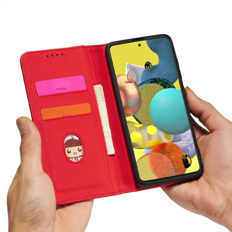 For Samsung Galaxy A82 5G Strong Magnetism Liquid Feel Horizontal Flip Leather Case with Holder & Card Slots & Wallet