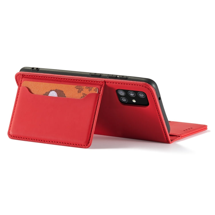 For Samsung Galaxy A82 5G Strong Magnetism Liquid Feel Horizontal Flip Leather Case with Holder & Card Slots & Wallet