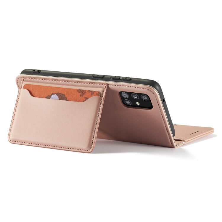 For Samsung Galaxy A82 5G Strong Magnetism Liquid Feel Horizontal Flip Leather Case with Holder & Card Slots & Wallet