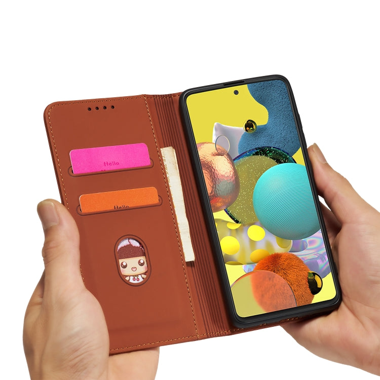For Samsung Galaxy A82 5G Strong Magnetism Liquid Feel Horizontal Flip Leather Case with Holder & Card Slots & Wallet