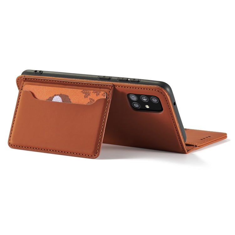 For Samsung Galaxy A82 5G Strong Magnetism Liquid Feel Horizontal Flip Leather Case with Holder & Card Slots & Wallet