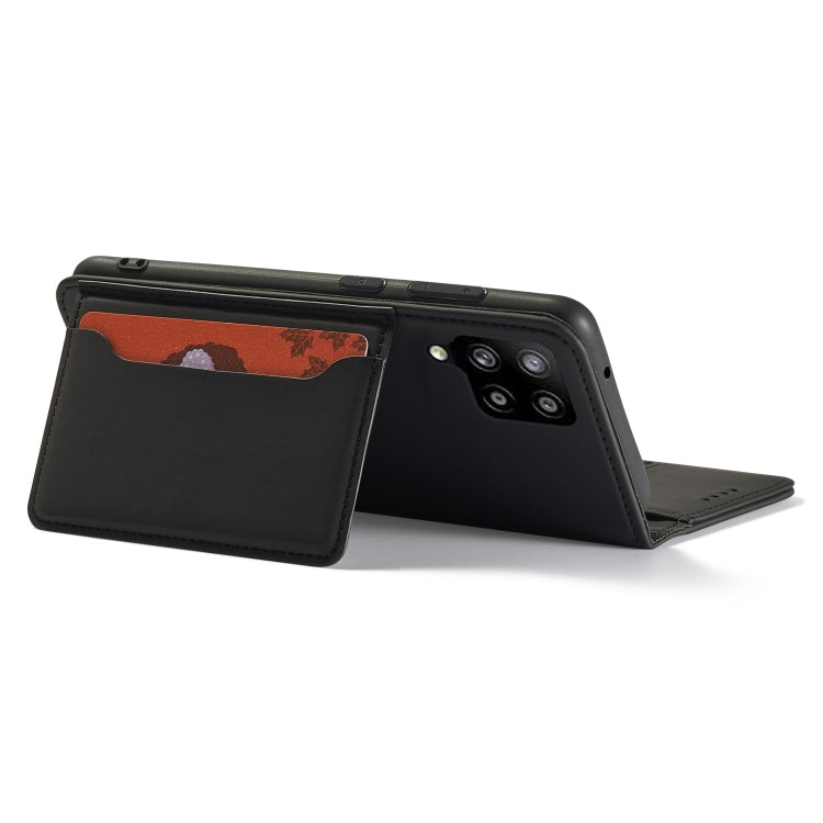 For Samsung Galaxy A22 4G Strong Magnetism Liquid Feel Horizontal Flip Leather Case with Holder & Card Slots & Wallet