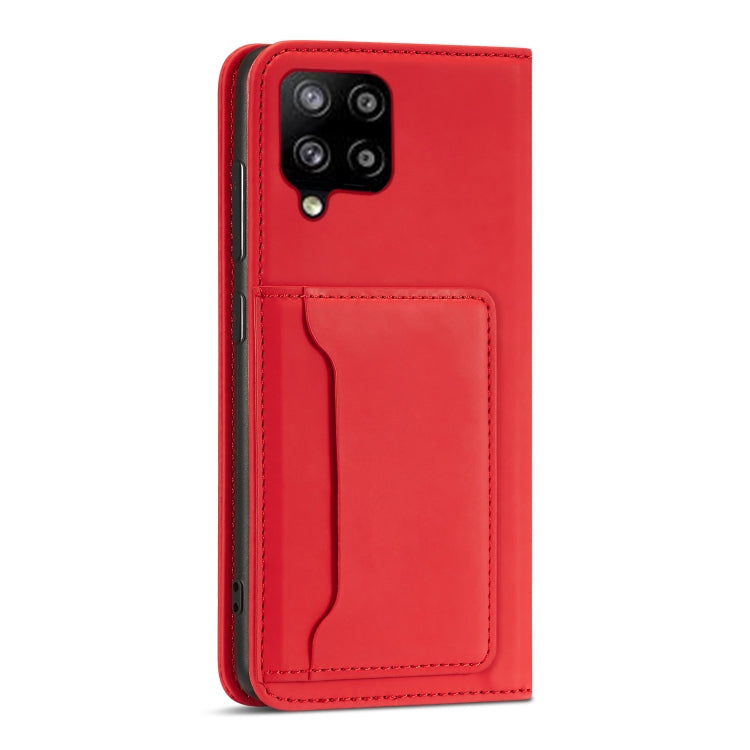 For Samsung Galaxy A22 4G Strong Magnetism Liquid Feel Horizontal Flip Leather Case with Holder & Card Slots & Wallet