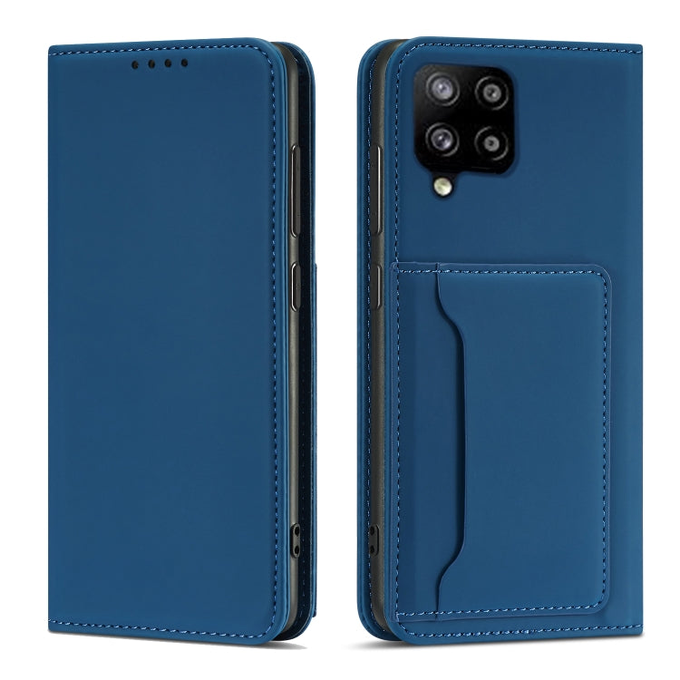 For Samsung Galaxy A22 4G Strong Magnetism Liquid Feel Horizontal Flip Leather Case with Holder & Card Slots & Wallet