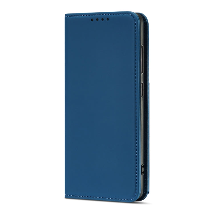 For Samsung Galaxy A22 4G Strong Magnetism Liquid Feel Horizontal Flip Leather Case with Holder & Card Slots & Wallet