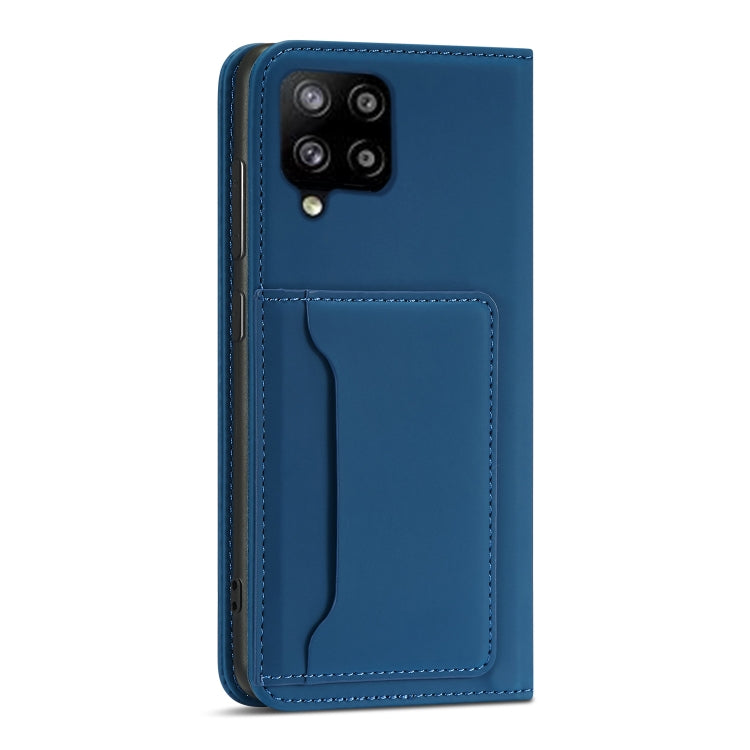 For Samsung Galaxy A22 4G Strong Magnetism Liquid Feel Horizontal Flip Leather Case with Holder & Card Slots & Wallet