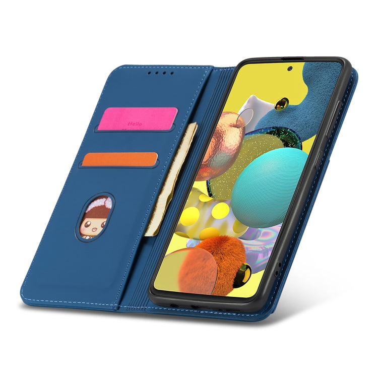 For Samsung Galaxy A22 4G Strong Magnetism Liquid Feel Horizontal Flip Leather Case with Holder & Card Slots & Wallet
